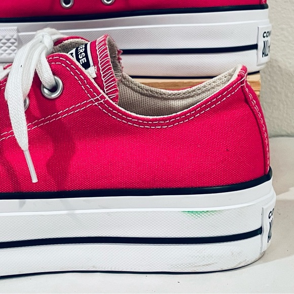 Converse Chuck Taylor All Star Double Stack Platform Low-tops. Hot Oz Pink. - Picture 6 of 11
